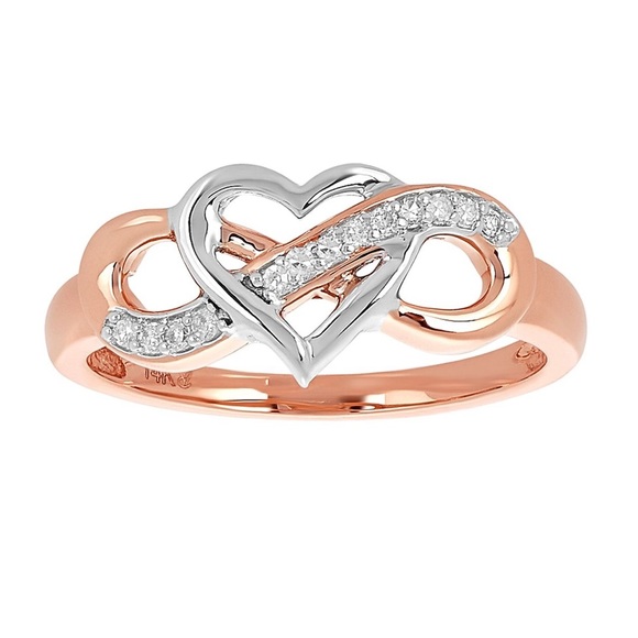 Jewelry - INFINITY LOVE TWO TONE HEART RING SIZE 7